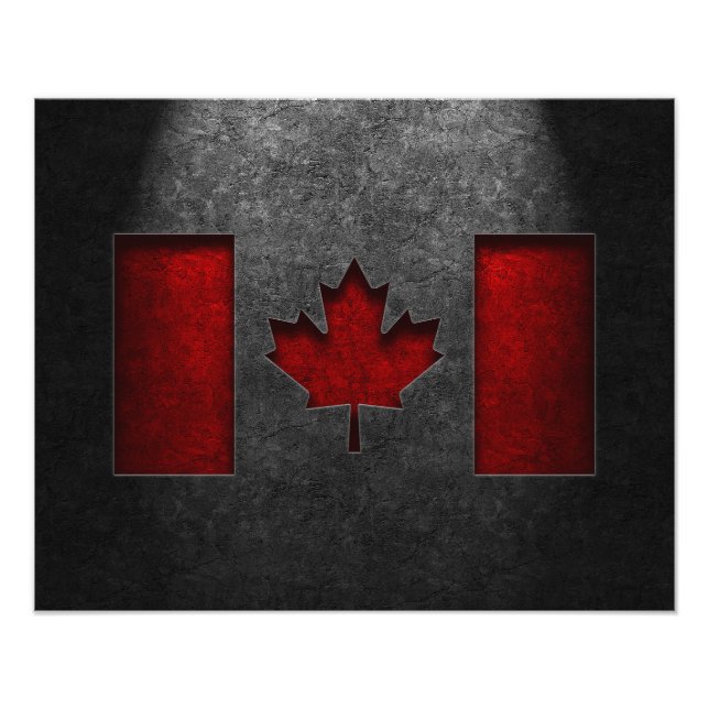 Canadian Flagga Stone Struktur Fototryck (Framsidan)