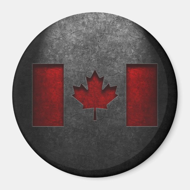 Canadian Flagga Stone Struktur Magnet (Framsidan)