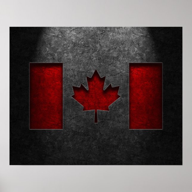 Canadian Flagga Stone Struktur Poster (Framsidan)