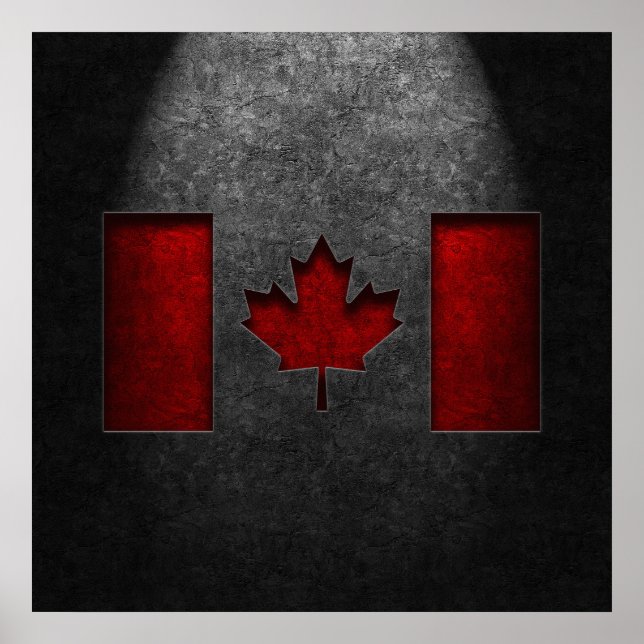 Canadian Flagga Stone Struktur Poster (Framsidan)