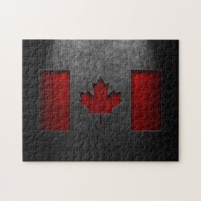 Canadian Flagga Stone Struktur Pussel (Horisontell)