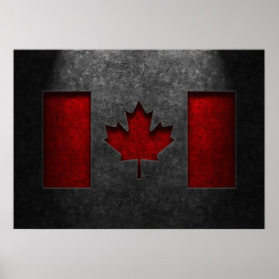 Canadian Flagga Stone Struktur Repost Poster