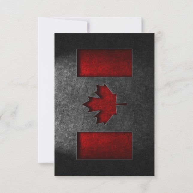 Canadian Flagga Stone Struktur Tack Kort (Framsida)