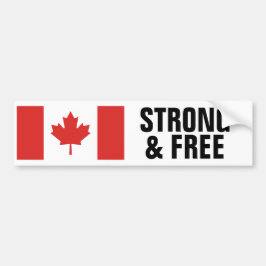 Canadian Flagga Strong and FREE Bildekal
