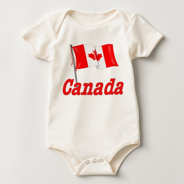Canadian Flagga Wave T-shirt (Framsida)
