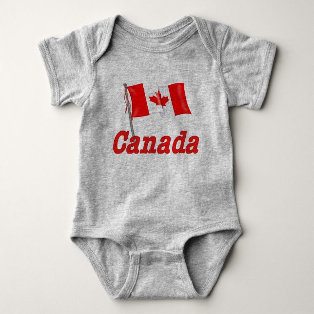Canadian Flagga Wave T-shirt (Framsida)