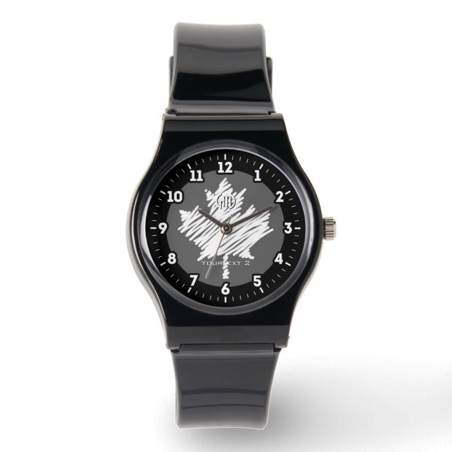 Canadian Flagga White Maple Löv personalize IT on  Armbandsur (Framsida)
