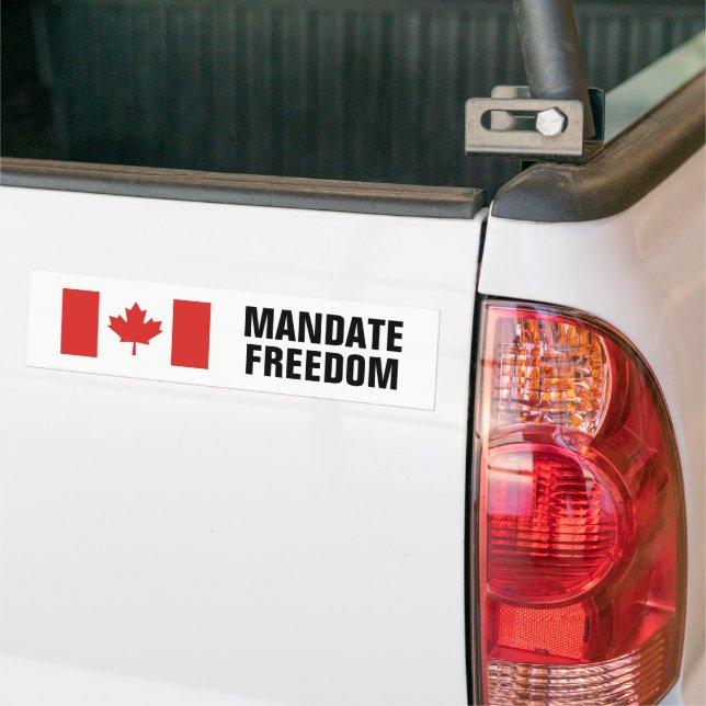 Canadian Flagga with Editable Text Mandate Freedom Bildekal (På lastbil)