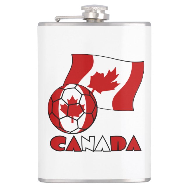 Canadian Flagga with Soccer Ball Fickplunta (Framsidan)
