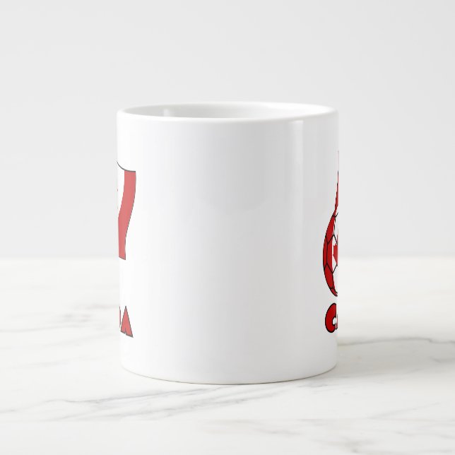 Canadian Flagga with Soccer Ball Jumbo Mugg (Framsidan)