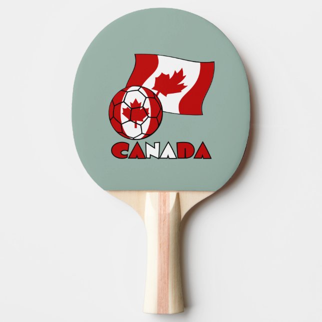 Canadian Flagga with Soccer Ball Pingisracket (Framsidan)