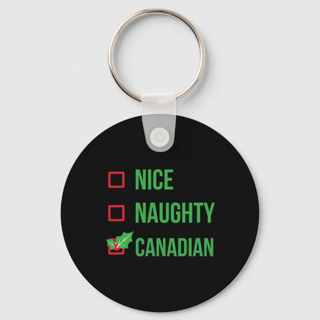 Canadian Funny Canada Pajama jul Gift Nyckelring (Framsida)