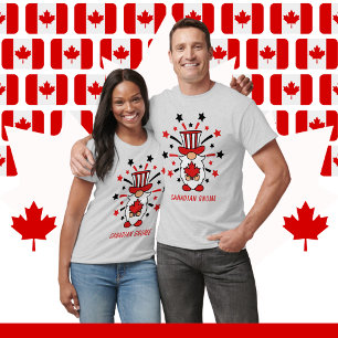 Canadian Gnome Stars Fireworks Canada Day Unisex T Shirt