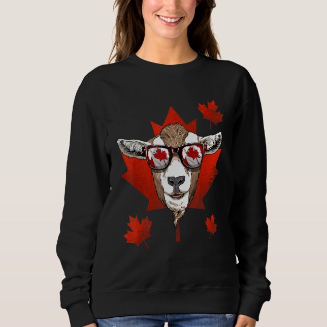 Canadian Goat Maple Tree Leaf Canada Flag Animal G T Shirt (Framsida)