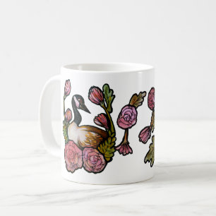 Canadian Goose Canada Geese Rosa Blommigt Art Kaffemugg