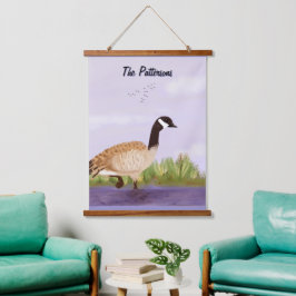 Canadian Goose Wood Topped Wall Tapestry