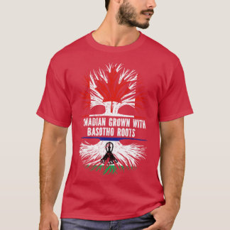 Canadian Grown with Basotho Roots Canada Flagga T Shirt