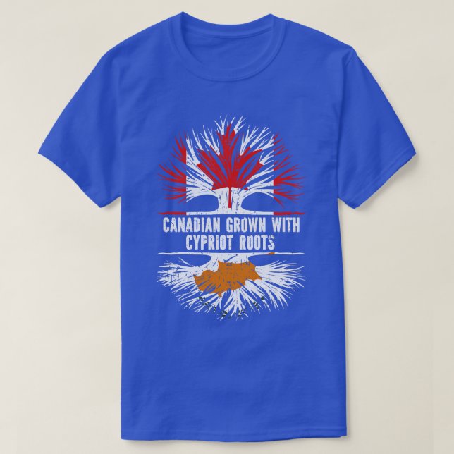 Canadian Grown with Cypriot Roots Canada Flagga T Shirt (Design framsida)