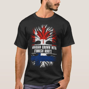 Canadian Grown with Finlands Roots Canada Flagga T Shirt