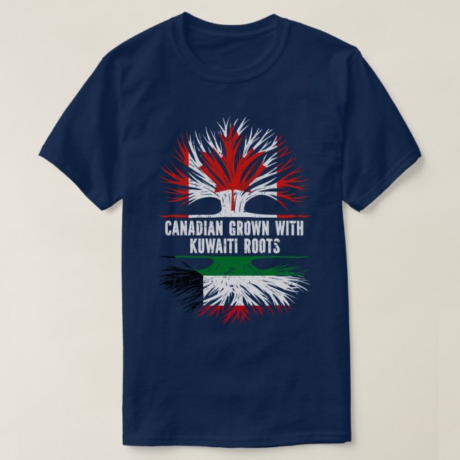 Canadian Grown with Kuwaiti Roots Canada Flagga T Shirt (Design framsida)