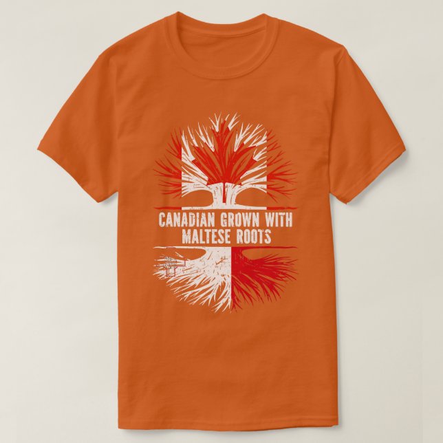 Canadian Grown with Maltese Roots Canada Flagga T Shirt (Design framsida)