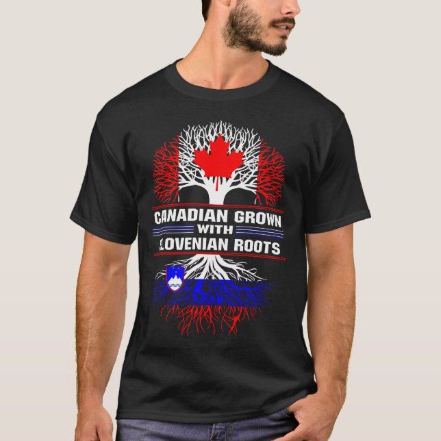 Canadian Grown with Slovenian Roots T Shirt (Framsida)