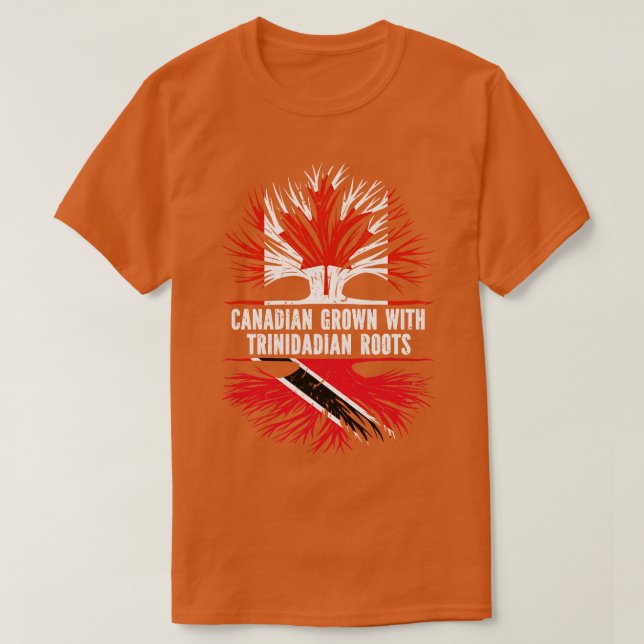 Canadian Grown with Trinidadian Roots Canada Flagg T Shirt (Design framsida)
