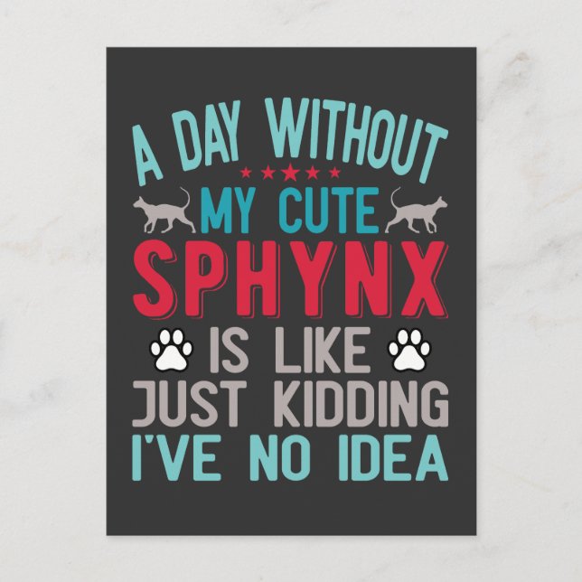 Canadian Hairless Sphynx Cat Owner Funny Say Helg Vykort (Framsida)