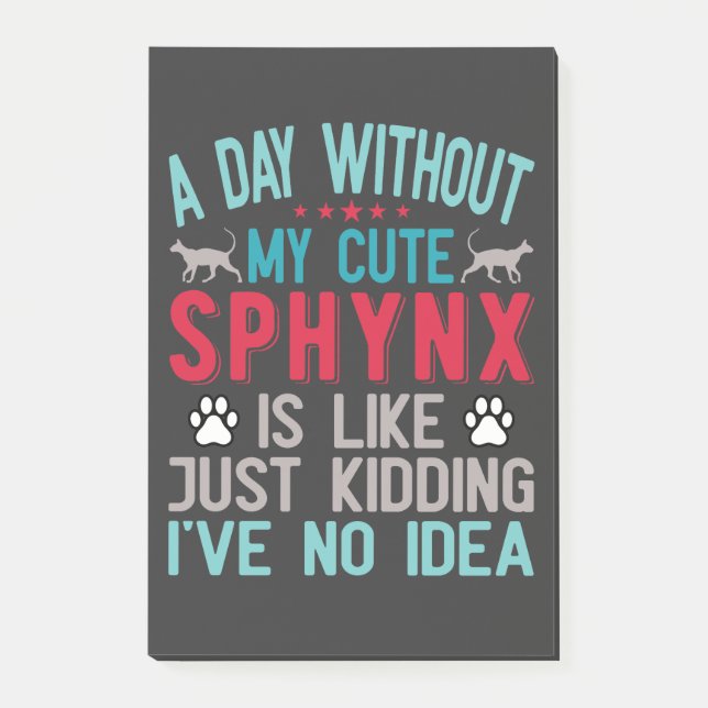 Canadian Hairless Sphynx Cat Owner Funny Say Post-it Block (Framsida)