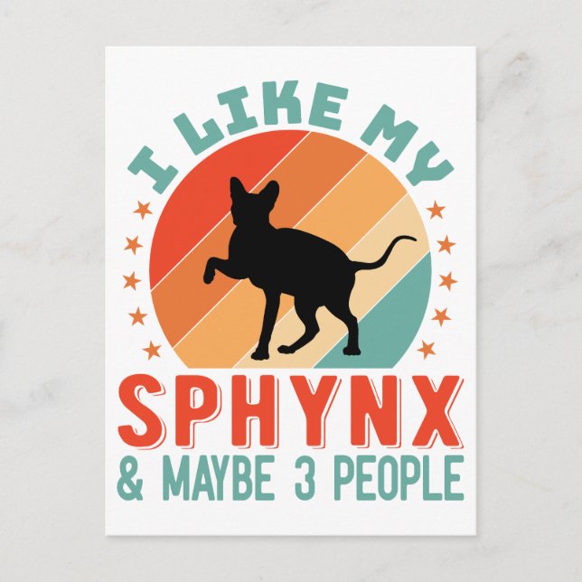 Canadian Hairless Sphynx Cat Owner Humor Helg Vykort (Framsida)