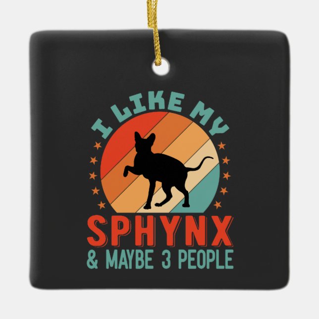 Canadian Hairless Sphynx Cat Owner Humor Julgransprydnad Keramik (Framsida)