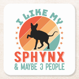 Canadian Hairless Sphynx Cat Owner Humor Underlägg Papper Kvadrat
