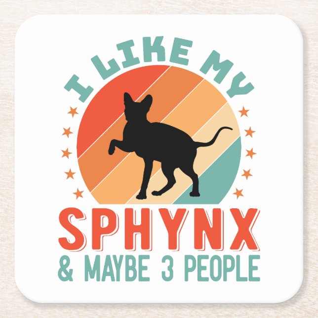Canadian Hairless Sphynx Cat Owner Humor Underlägg Papper Kvadrat (Framsidan)