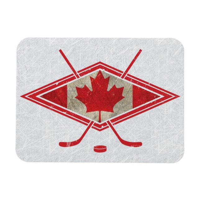 Canadian Hockey Flagga Logotyp Magnet (Horisontell)