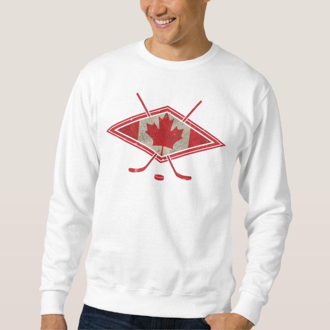 Canadian Hockey Flagga Logotyp Sweatshirt (Framsida)