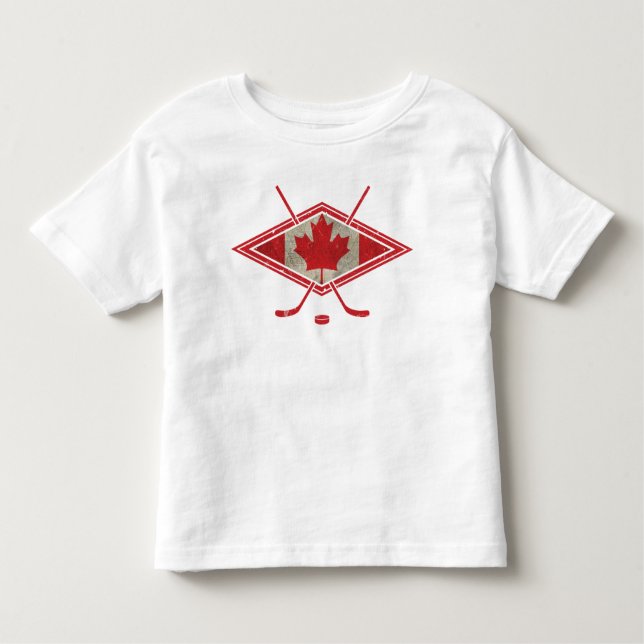 Canadian Hockey Flagga Logotyp T Shirt (Framsida)