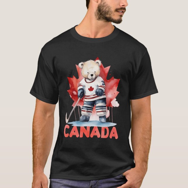 Canadian Hockey is Maple Löv is Canada T Shirt (Framsida)