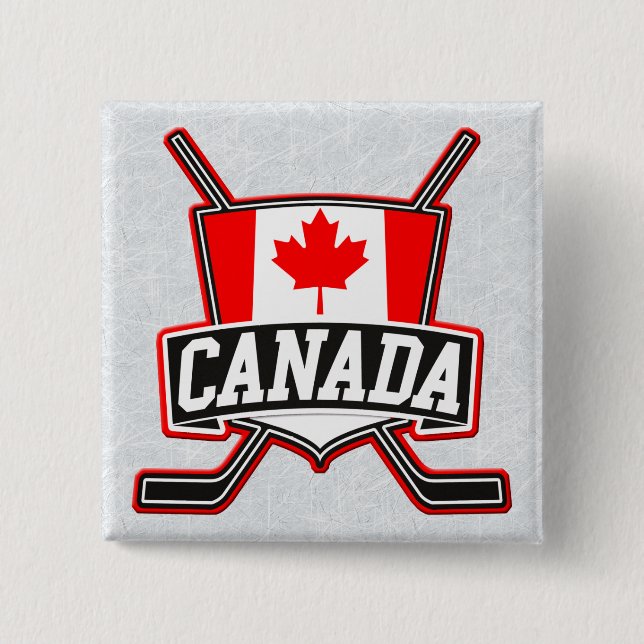 Canadian Hockey Logotyp Badge Knapp (Framsida)