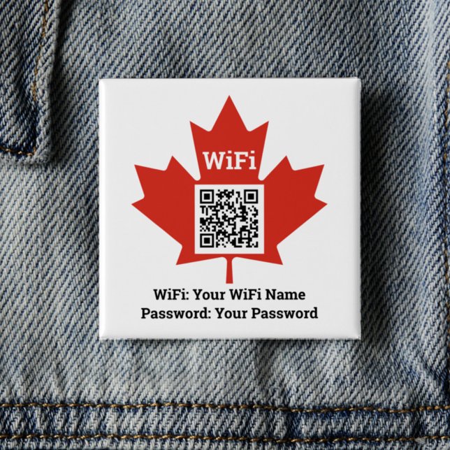Canadian Hotel Wifi Details Plus QR-kod för person Knapp (Skapare uppladdad)