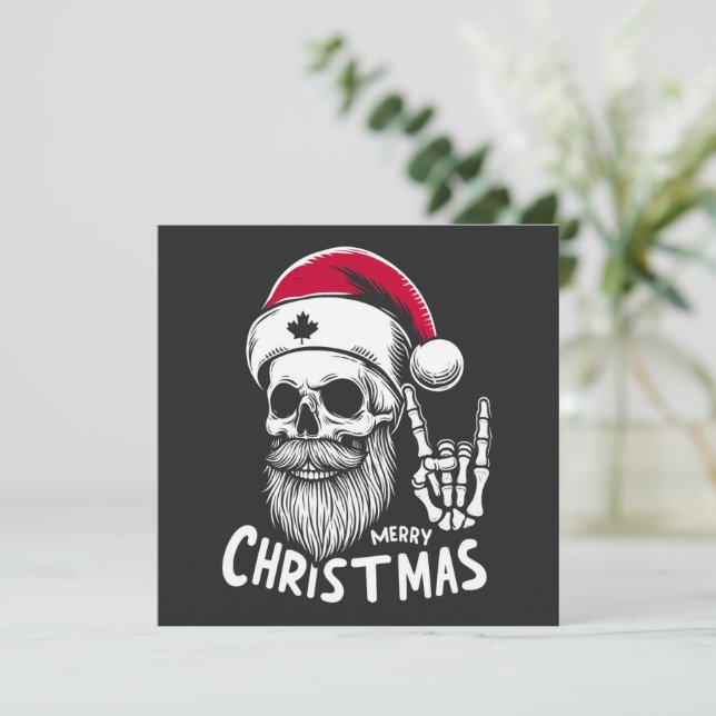 Canadian jul Skull Julkort (Stående Fram)
