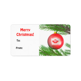 Canadian Julgran Dekoration Gift Märkre Adressetikett