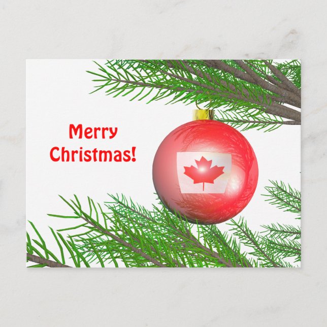 Canadian Julgran Dekoration Helg Vykort (Framsida)