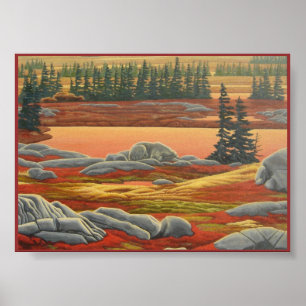 Canadian Ligcape Painting Polar Bear Art Print Poster