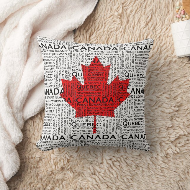 Canadian Löv w/ City & Stater Background Kudde (Filt)