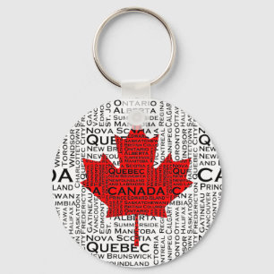 Canadian Löv w/ City & Stater Background Nyckelring