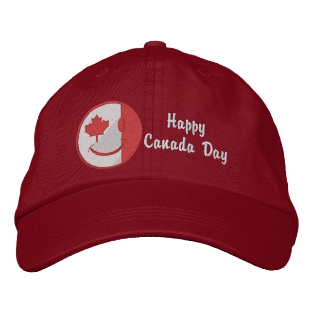 Canadian Lycklig Ansikte Eh Team Broderad Keps (Framsida)