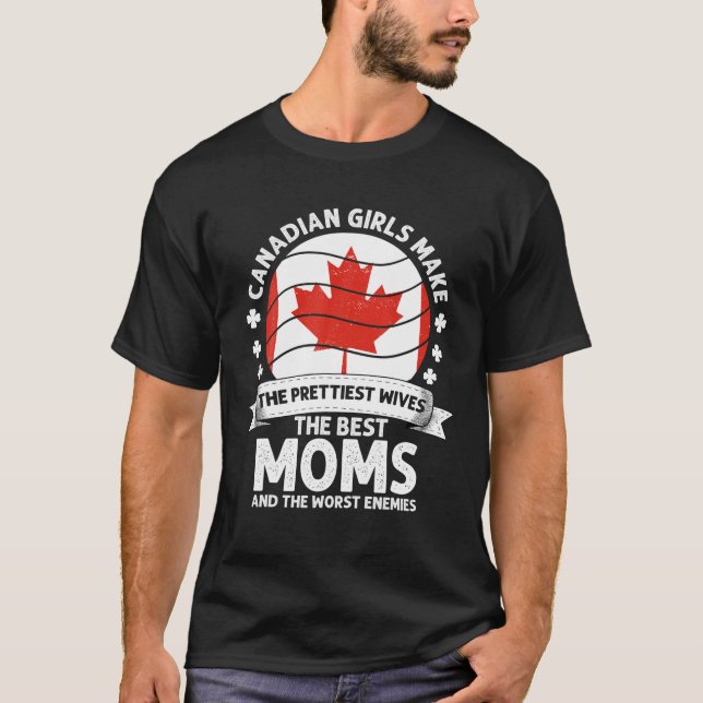Canadian Mamma Canada Mors dag Mamma Canadian Amer T Shirt (Framsida)