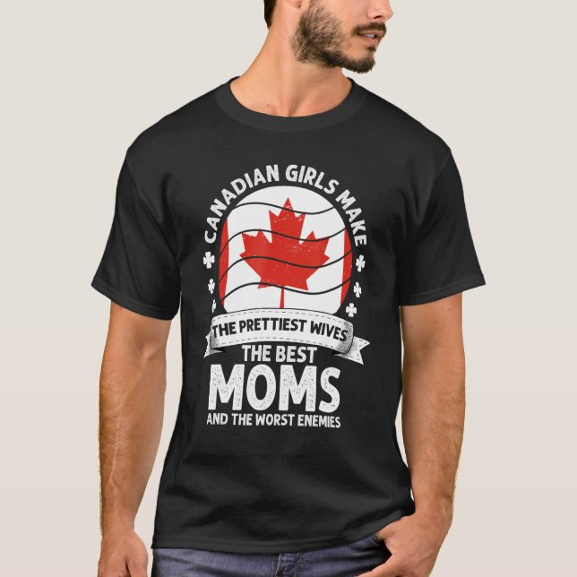Canadian Mamma Canada Mors dag Mamma Canadian Amer T Shirt (Framsida)