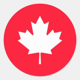 Canadian maple leaf. CANADA. Classic Round Sticker Runt Klistermärke