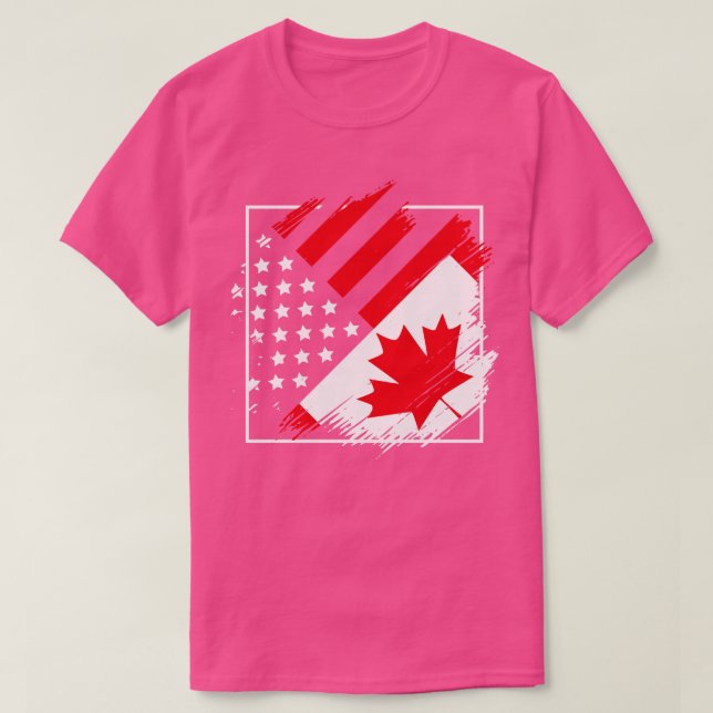 Canadian Maple Löv America Flagga Vänskap Canada T Shirt (Design framsida)